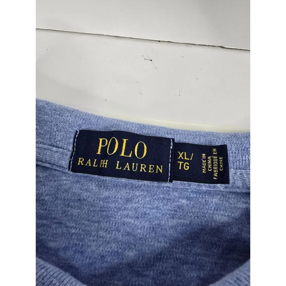 Vtg Ralph‎ Lauren Polo Shirt Men's XL Blue Short Sleeve Classic Fit Casual Golf